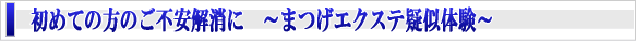 まつげエクステの疑似体験